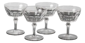 Hand-Cut Crystal Champagne Glasses from Val Saint Lambert, 1950s, Set of 4