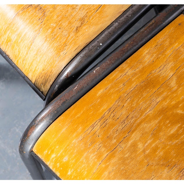 Black French Silver Stacking Dining Chairs from Mullca, 1950s, Set of 4 For Sale - Image 8 of 9