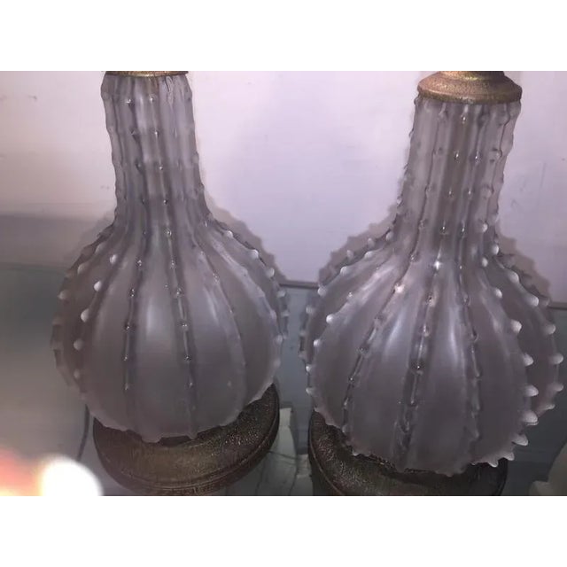 Lalique "dentelle" Lamps - a Pair For Sale - Image 9 of 11