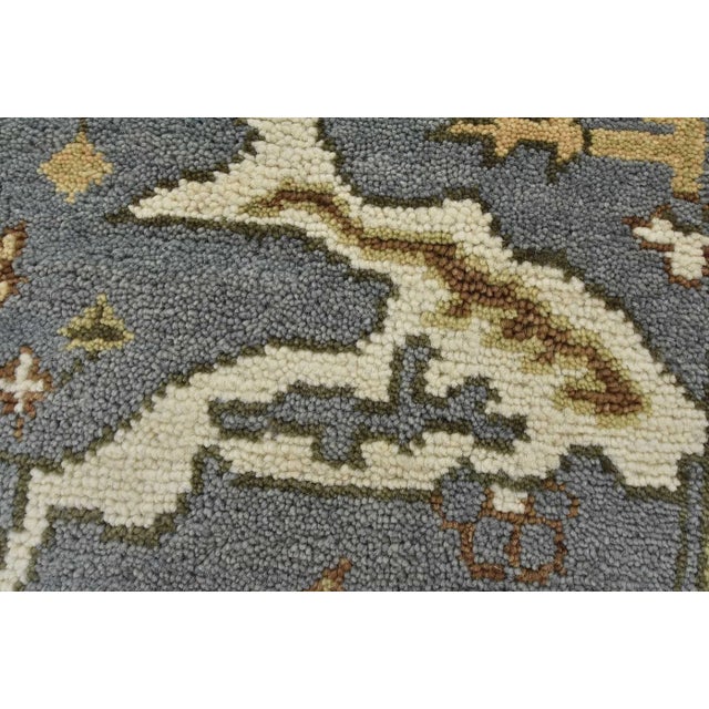 Oushak Rug 3’11” X 5’11” Gray Wool Tribal Hand-Knotted Oriental Carpet For Sale - Image 4 of 12