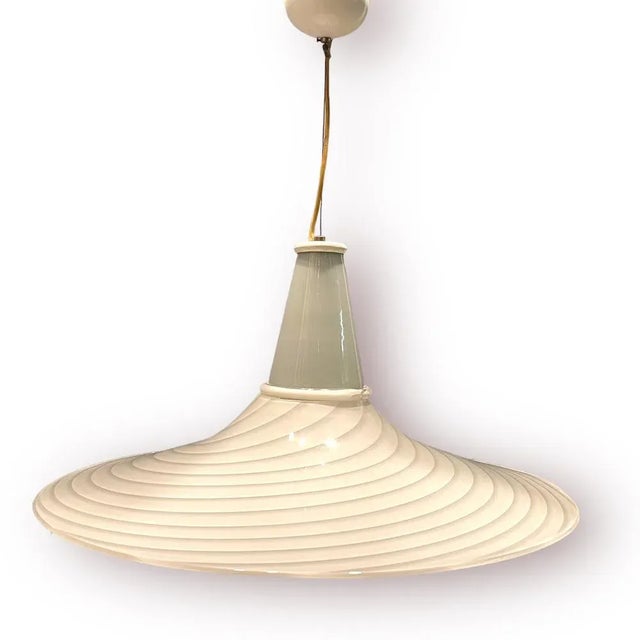 Murano Glass Swirl Pendant Light by Paolo Venini, 1970s For Sale - Image 13 of 13