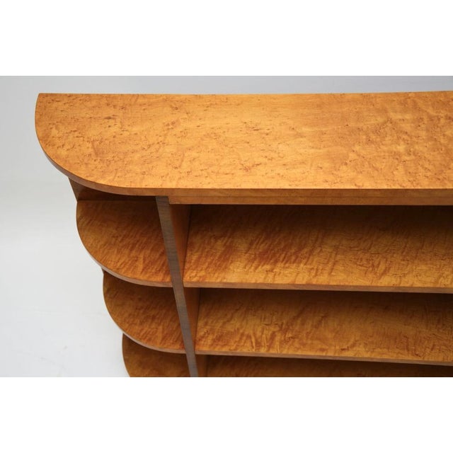 Wood Art Deco Birdseye Maple Open Bookcase, 1930s For Sale - Image 7 of 10