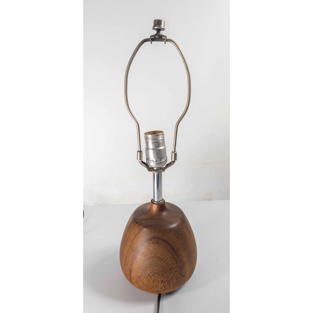 Wood Mid 20th Century Scandinavian Danish Modern Boudoir Table Lamp in Teak For Sale - Image 7 of 11