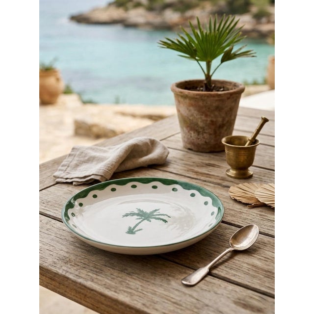 Fern & Co. For Anthropologie Palm Tree Dessert Plate For Sale - Image 10 of 11
