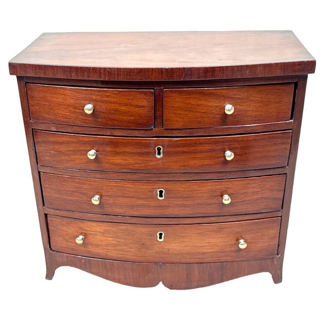 Victorian Miniature Bowfront Chest, 1860s For Sale - Image 10 of 11