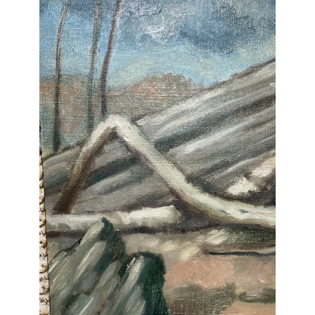 1930s Antique Oil on Canvas Painting Symbolism Dali Style For Sale - Image 5 of 8