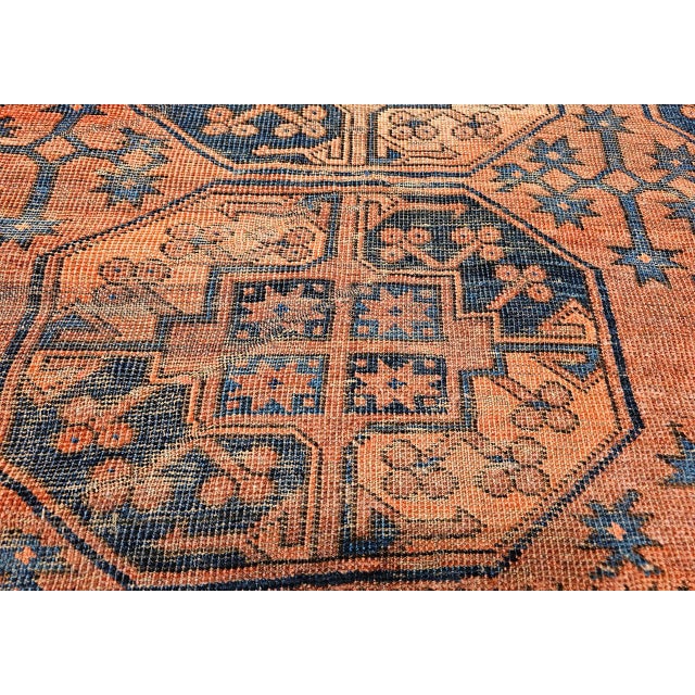 Vintage Turkmen Ersari in Allover Geometric Pattern in Red, Blue, Navy For Sale - Image 14 of 16