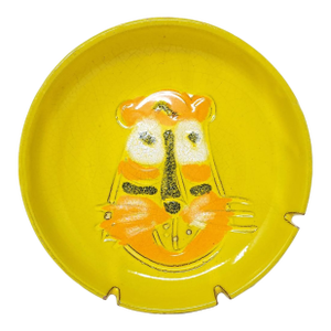 MCM Ceramic Ashtray Catchall - Striped Tiger Cat - 8-3/4" - Mid 20th Century Modern