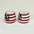Vintage Americana Arts & Crafts Boho Chic Painted Wood Flag Motif Napkin Rings - Set of 6 - 4th of July For Sale - Image 4 of 14