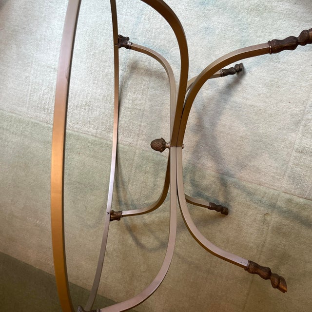 Brass Rams Head Italian Brass Coffee Table With Glass — Hollywood Regency, Made in Italy For Sale - Image 8 of 9