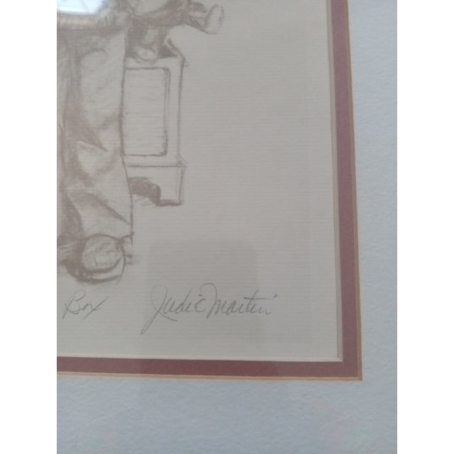 American 1970s Original Artist Signed 84/150 Lithograph "Toy Box" by Judie Martin. For Sale - Image 3 of 4