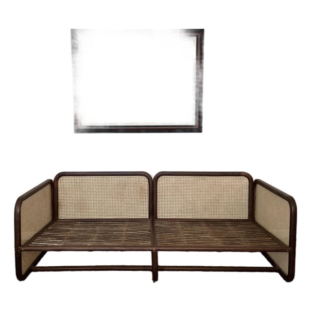 McGuire-Style Cane Side Loveseat Frame For Sale