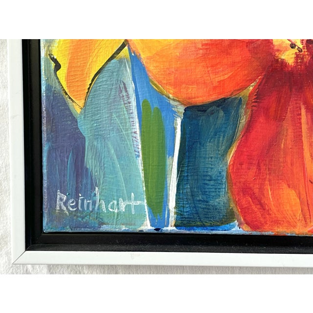 Red Signed Original Painting by Karen Reinhart (American, 1938-2023) For Sale - Image 8 of 12