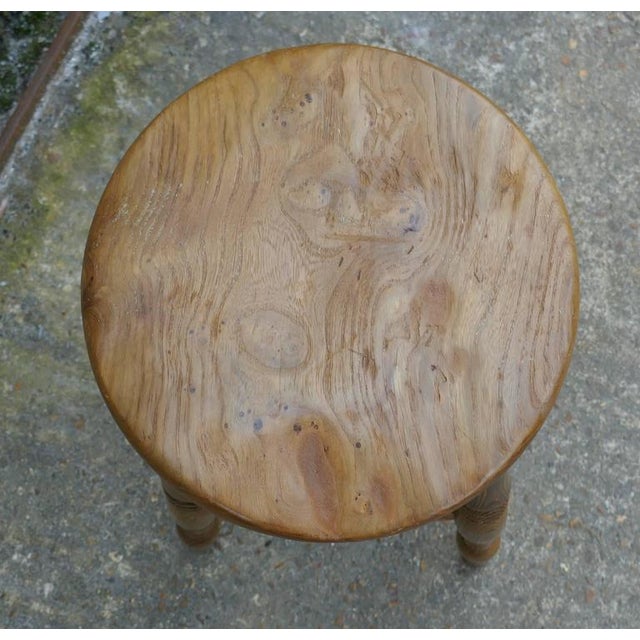 Victorian Wooden Farmhouse Kitchen Stool, 1860s For Sale - Image 3 of 6