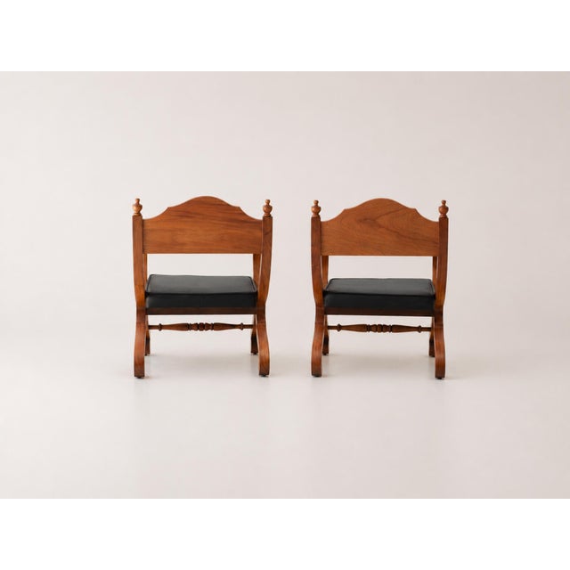 Wood Pair of Campeche Chairs For Sale - Image 7 of 9