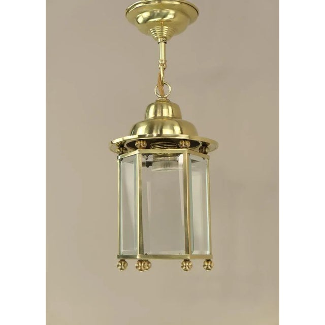Gold Art Deco Lantern with Cut Lead Crystal, France, 1925 For Sale - Image 8 of 10
