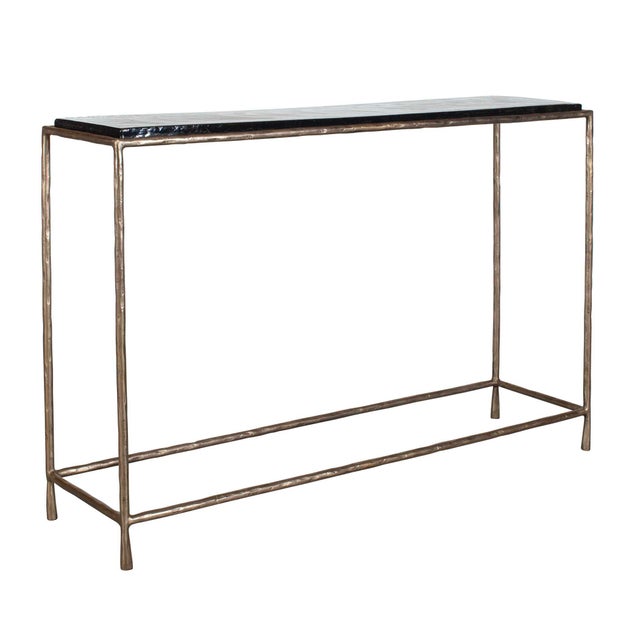 Modern Ovard Minimalist Metal Console Table For Sale - Image 3 of 5