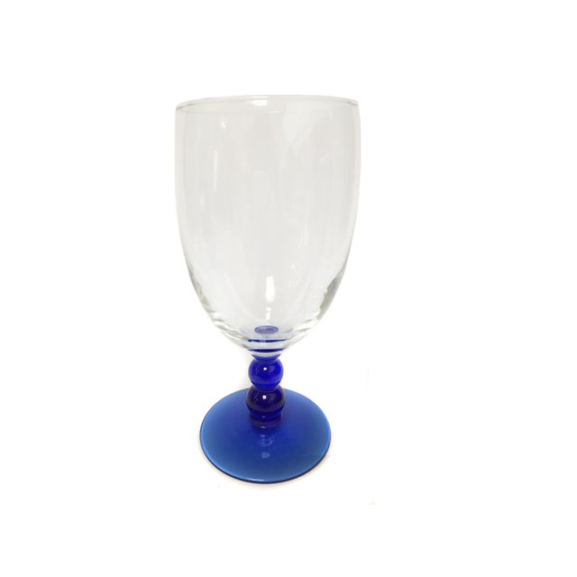Contemporary Late 20th Century Libbey Blue Pitcher and Goblet Glasses Iced Tea - Set of 5 For Sale - Image 3 of 3