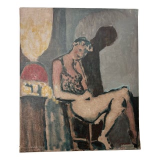 Roman, Nude Model Resting, 2001, Oil Painting on Canvas For Sale