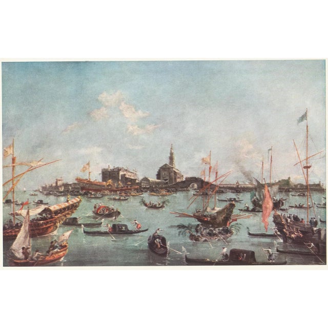 1956 After Francesco Guardi "The Doge Embarking on the Bucentaur", Full-Color Print For Sale In Dallas - Image 6 of 7