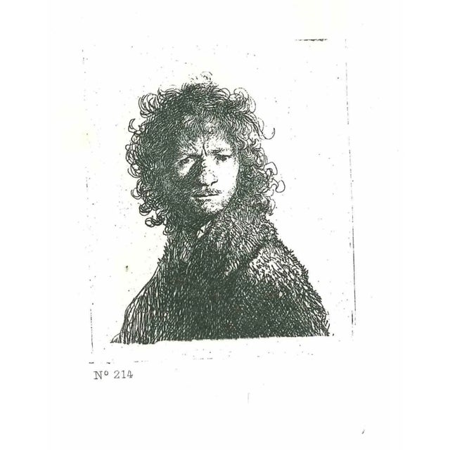 After Rembrandt, Self-Portrait Frowning, Etching, 19th Century For Sale - Image 3 of 3