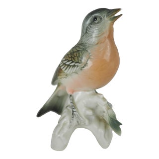 Mid-Century German Karl Ens Common Redstart Porcelain Figurine For Sale