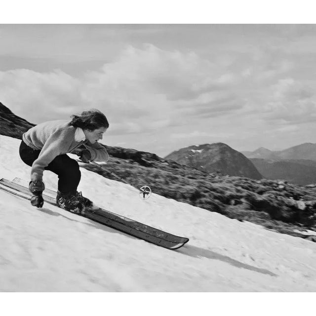 "Personality Girl" by Bert Hardy 19th June 1954: Jocelyn Wardrop-Moore skiing in Glencoe, Scotland who has been nominated...