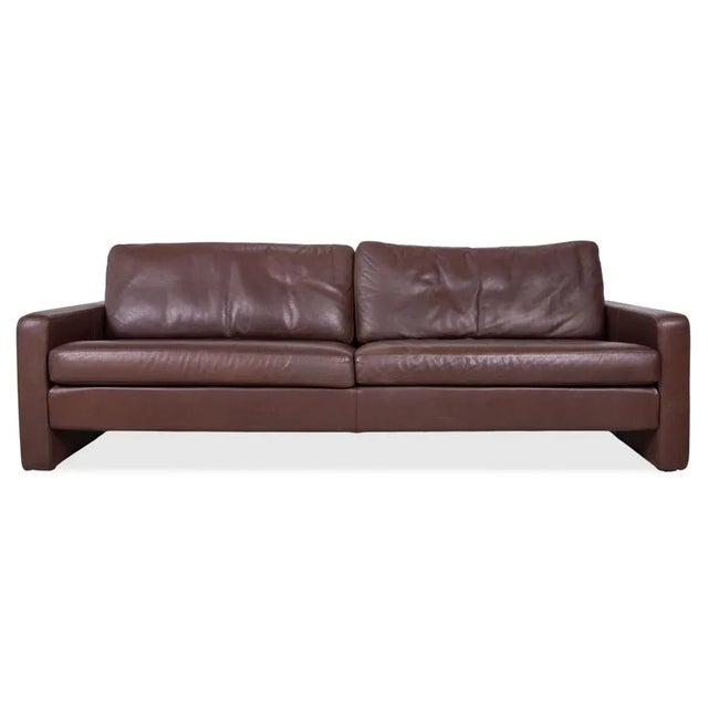 Conseta Leather Three-Seater and Armchair in Brown Coffee Mahogany with Headrest by COR, Set of 2 For Sale - Image 15 of 18