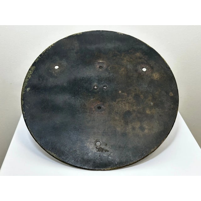 Early 19th Century English Georgian Bronze Round Sundial Top With Gnomon Outdoor Garden Ornament With Verdig For Sale - Image 10 of 11