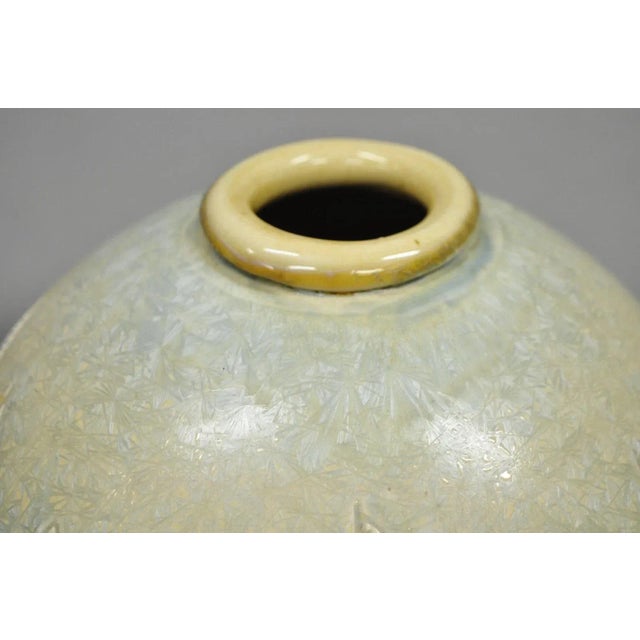 Mid-Century Modern Vintage Mid Century Modern Brown Drip Glazed Bulbous Japanese Studio Vase Signed For Sale - Image 3 of 12