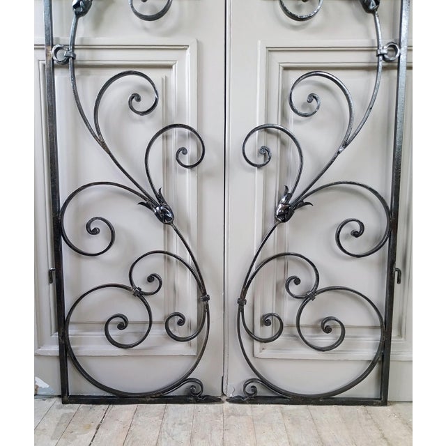 Antique Art Deco Wrought Iron Doors, 1890s, Set of 2 For Sale - Image 3 of 5