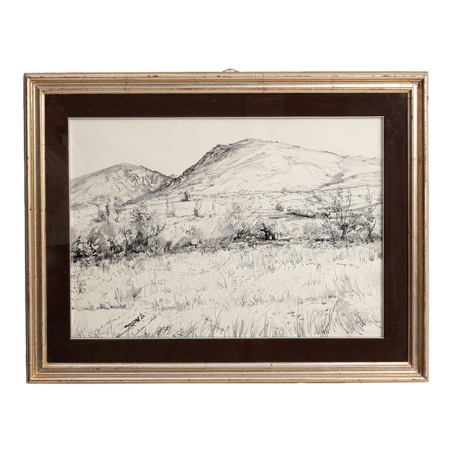 1980s France Brown Wood Drawing For Sale
