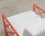 Pair of French Maison Jean Orange Iron Lattice Lounge Chairs For Sale - Image 11 of 18
