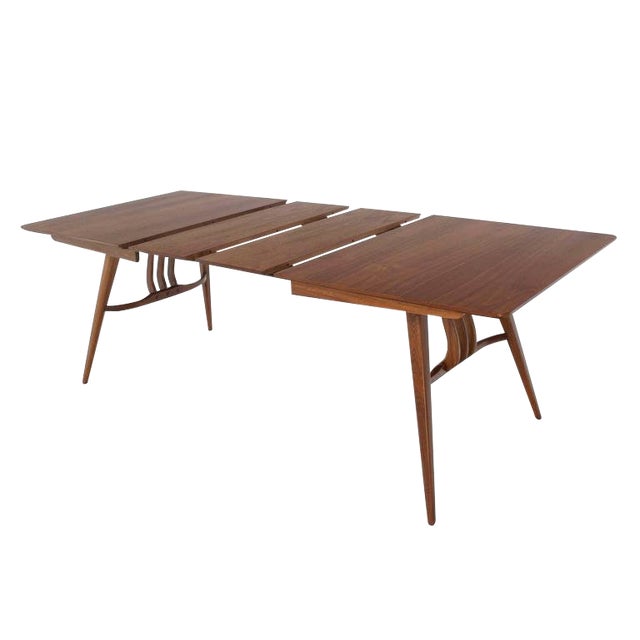 Mid-Century Modern Walnut Sculptured Base Dining Table ...