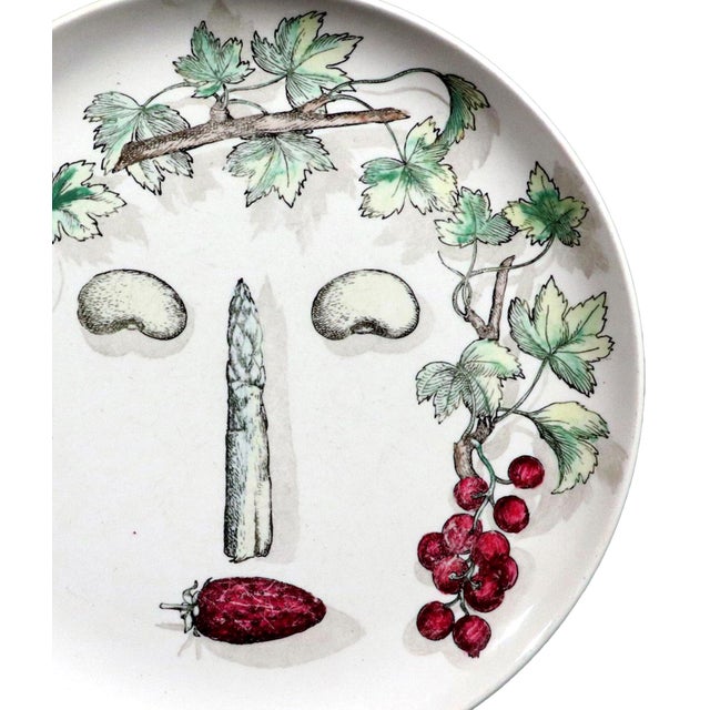 Piero Fornasetti Arcimboldesca Vegetable Face Pottery Plate, No. 12, After Giuseppe Arcimboldo For Sale - Image 9 of 9