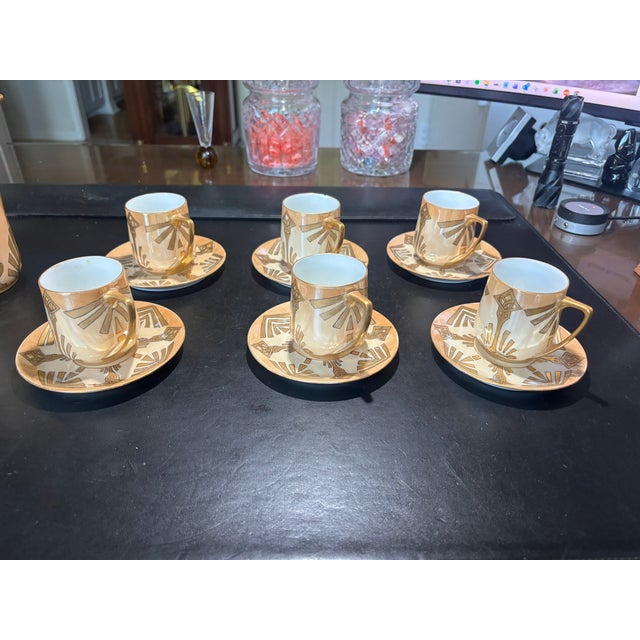 1924 Rosenthal - Donatello Chocolate Coffee Service Set - 1 Pitcher, 6 Cups, 6 Saucers - 13 pcs For Sale - Image 13 of 14
