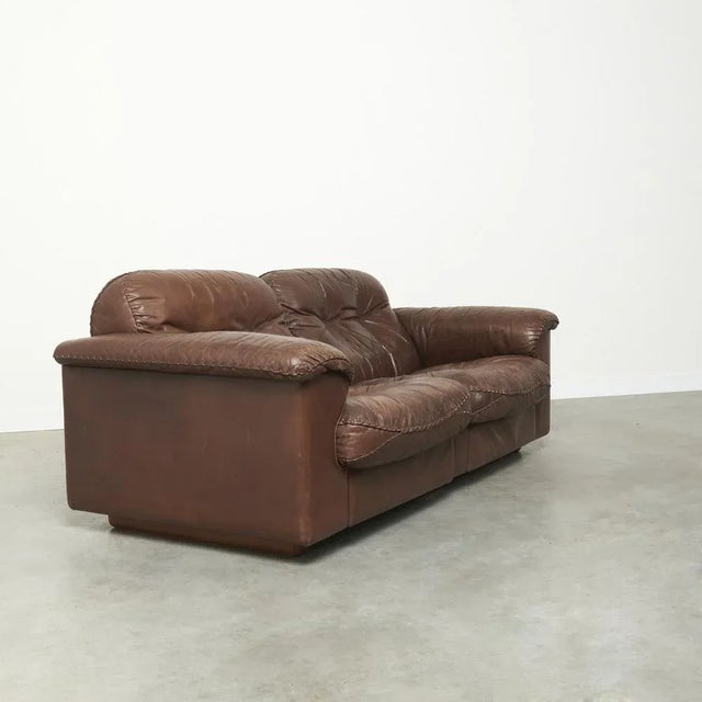 Mid-Century Modern Leather Adjustable Ds101 2-Seater Sofa from de Sede, 1970s For Sale - Image 3 of 13