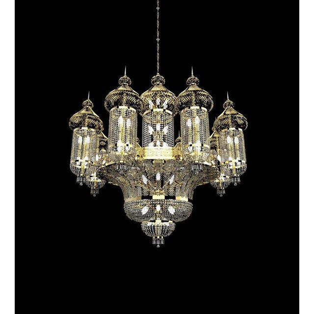 Glass Doha 34 Lights Cascading Chandelier in Polished Chrome and Crystal by Aggiolight For Sale - Image 7 of 12