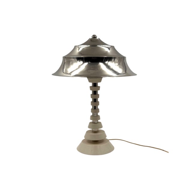 1970s Vintage Space Age Pagoda Table Lamp, France, 1970s For Sale - Image 5 of 10