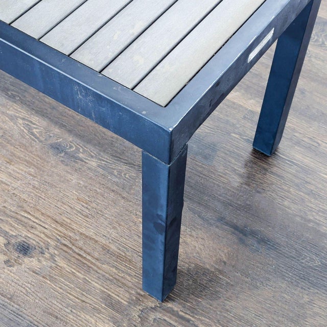 Crate & Barrel Metal & Wood Bench With Cushion For Sale In San Francisco - Image 6 of 6
