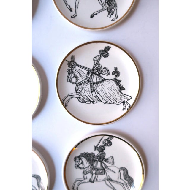 Horse Motif Piero Fornasetti Italian Cocktail Drinks Coasters or Wall Art, Set of 6 For Sale - Image 10 of 12