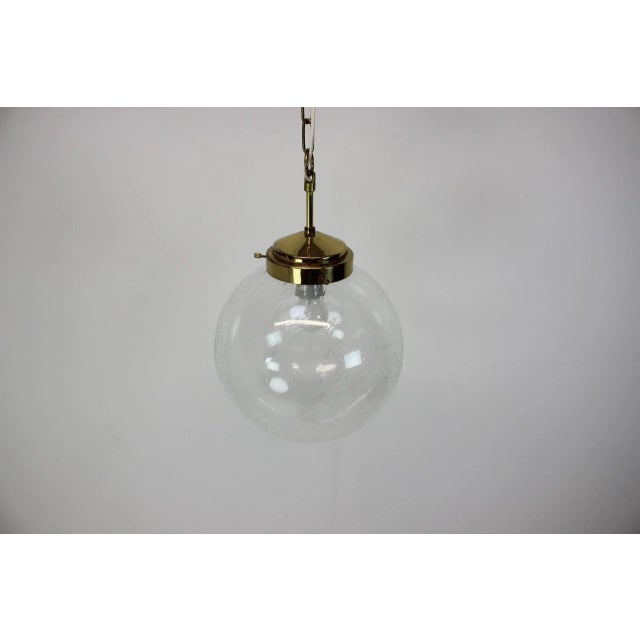 Made in czechoslovakia. Made of glass, brass 1xe27 or e26 bulb. Good original condition. Us wiring compatible. This piece...