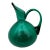 Art Glass Pitcher: 1950s Mid Century Emerald / Teal Glass Crackle Vase or Pitcher - Medium Sized For Sale
