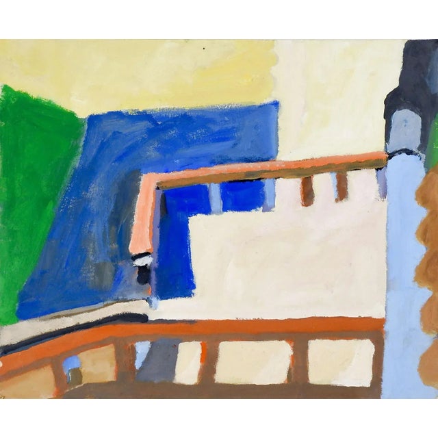 Abstract Vintage Abstract Street View Painting For Sale - Image 3 of 3