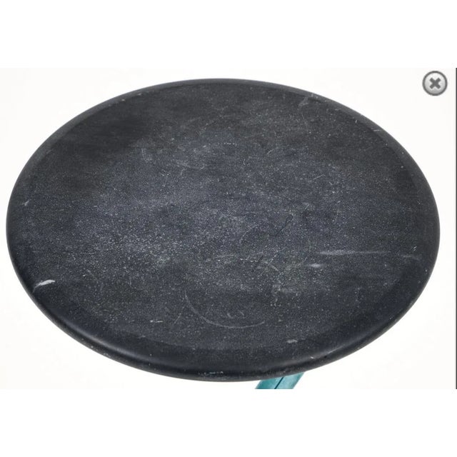 Postmodern Curtis Jere Verdigris Patinated Marble Top Sculptural Table, Signed For Sale - Image 3 of 7