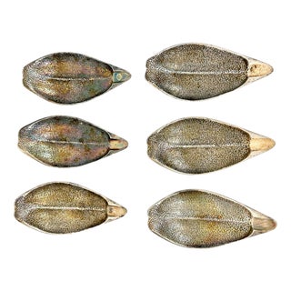 Mid-Century Modern Silver-Plated Card Ashtrays, 1950s, Set of 6 For Sale