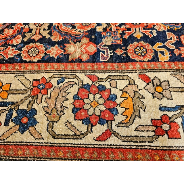 Antique Persian Malayer Area Rug, Handwoven All-Over Herati Patter, Navy & Ivory, 4’ X 7’ For Sale - Image 12 of 12