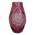 Cranberry Pink Cut-to-Clear Cased Glass Vase For Sale