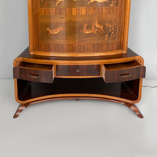 Italian Art Deco Inlaid Wood Bar Cabinet, 1930s For Sale - Image 12 of 18