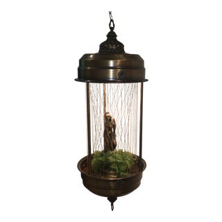 Vintage Swag Oil Rain Lamp With Greek Goddess by Johnson Lighting For Sale